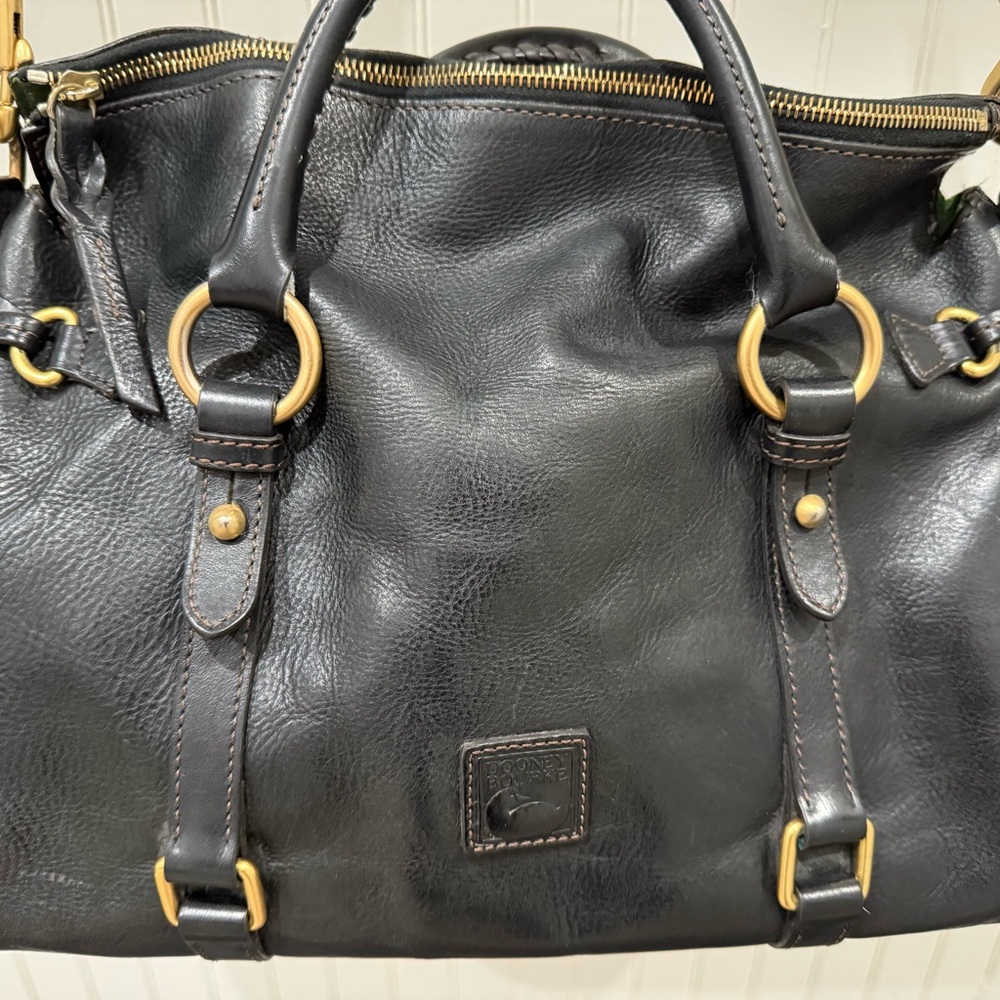 Vintage Dooney & Bourke Black Florentine Large Satchel - Picture 5 of 16